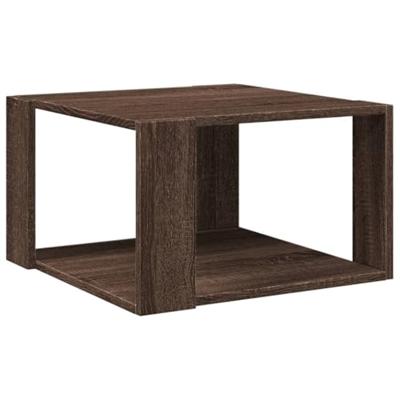 Salontafel 51,5x51,5x30 cm bewerkt hout bruin eikenkleurig Salontafel 51,5x51,5x30 cm bewerkt hout bruin eikenkleurig