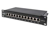 Digitus DN-91612S-EA 12 poorten Netwerkpatchpaneel 254 mm (10) CAT 6A 1 HE Meerdere kleuren Ingericht - thumbnail