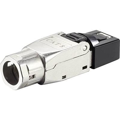 Renkforce RJ45-stekker CAT 8.1 8P8C Stekker Field Termination Plug (tool-free) Zilver RF-4495306 1 stuk(s)