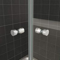 Xellanz Eco hoekinstap cabine met 2 schuifdeuren 900x900x1900x5 mm nano helder glas/chroom - thumbnail