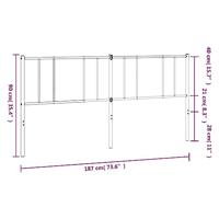 Hoofdbord 180 cm metaal wit - thumbnail