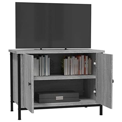 Tv-meubel met deuren 60x35x45 cm bewerkt hout grijs sonoma - thumbnail