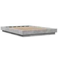 Bedframe met LED-verlichting bewerkt hout betongrijs 150x200 cm - thumbnail