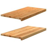 VidaXL Vensterbanken 2 st 80x40x2 cm massief eikenhout lichtbruin - thumbnail