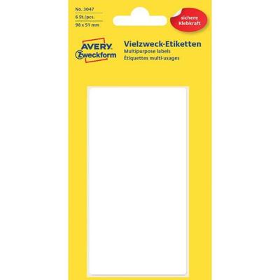 Etiket Avery Zweckform 3047 98x51mm wit 6 etiketten | 10 stuks