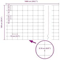 VidaXL Wilde hek warm verzinkt 1000 x 100 x 0.18 cm ijzer - thumbnail