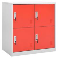 Lockerkast 90x45x92,5 cm staal lichtgrijs en rood - thumbnail