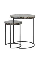 Light & Living Bijzettafel 'Axat' Set van 2 stuks, agaat bruin zwart - thumbnail