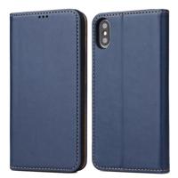 Horizontale Flip PU lederen case voor de iPhone XS Max met houder & card slots & portemonnee (blauw) - thumbnail