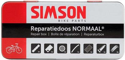 Simson Reparatiedoos normaal 8 x 6 cm aluminium rood 10-delig