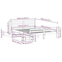Bedframe zonder matras massief grenenhout wit 135x190 cm - thumbnail