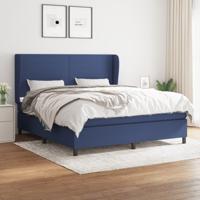 Boxspring met matras stof blauw 160x200 cm - thumbnail