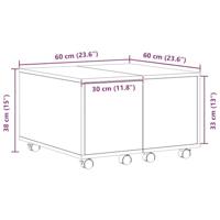 Salontafel Zwart eiken 60 x 60 x 38 cm Bewerkt hout - thumbnail