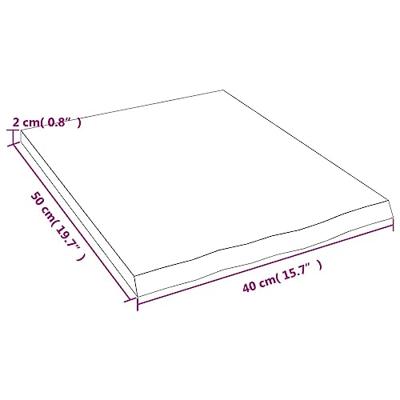 Wandschap 40x50x2 cm behandeld massief eikenhout lichtbruin