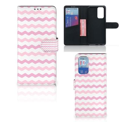 OnePlus 9 Pro | Telefoon Hoesje | Waves Roze | Portemonnee hoesje