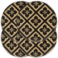 Placemats 4 st rond 38 cm jute zwart - thumbnail