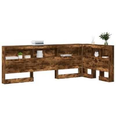 Opberghoofdbord met plank Gerookt eiken 90 cm Bewerkt hout