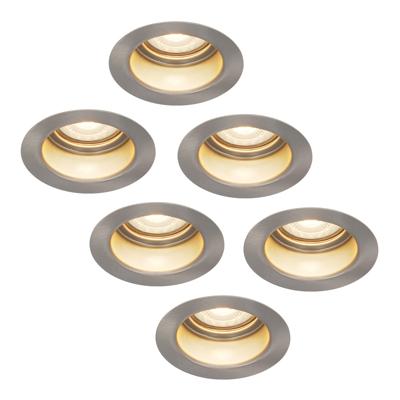 Set van 6 Mesa LED inbouwspots verzonken - 4 Watt 345 lumen - 2700K Warm wit - GU10 - Dimbaar - Rond - IP65 Waterdicht - RVS - Anti-glare Set van 6 Mesa LED inbouwspots verzonken - 4 Watt 345 lumen - 2700K Warm wit - GU10 - Dimbaar - Rond - IP65 Waterdicht - RVS - Anti-glare