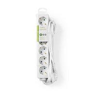 Stekkerdoos | Beschermend contact | 6-wegs | 3,0 m | Wit - thumbnail