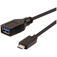 ROLINE USB 3.2 Gen 1 Type C kabel, C-A, M/F, OTG, zwart, zwart, 0,15 m - thumbnail