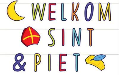 Haza Witbaard Letterslinger welkom sint & piet, 285cm