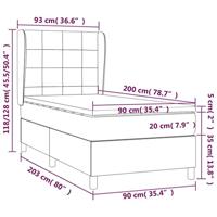 Boxspring met matras stof taupe 90x200 cm - thumbnail