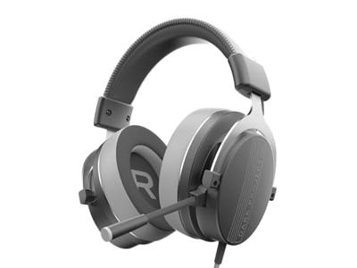 Dark Project ONE VEXO bedrade gamingheadset (grijs) - over-ear hoofdtelefoon, 3,5 mm audio-aansluiting, omnidirectionele microfoon, metalen frame (compatibel met pc, PlayStation, XBOX, Nintendo, Meta