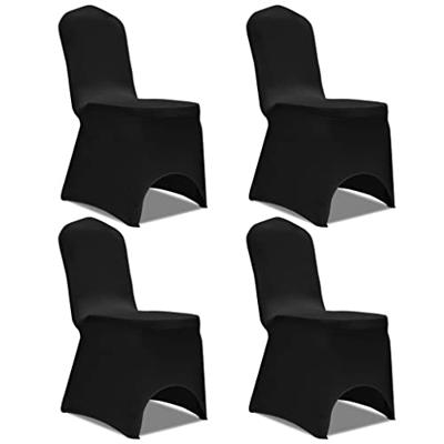 VidaXL Stoelhoes stretch 4 stuks zwart VidaXL Stoelhoes stretch 4 stuks zwart