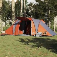 VidaXL Koepeltent 6-persoons waterdicht grijs en oranje - thumbnail