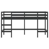 Kinderhoogslaper met ladder 90x200 cm massief grenenhout zwart - thumbnail