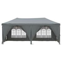 Partytent inklapbaar met zijwanden 3x6 m antracietkleurig - thumbnail