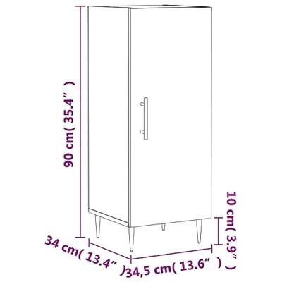 Dressoir 34,5x34x90 cm bewerkt hout grijs sonoma eikenkleurig Dressoir 34,5x34x90 cm bewerkt hout grijs sonoma eikenkleurig