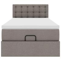 Bed met matras 100x200 cm stof taupe - thumbnail