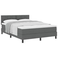 Boxspringbed met Matras Donkergrijs 140x190 cm Stof - thumbnail