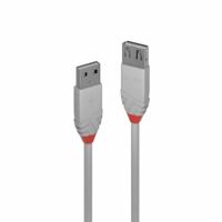 LINDY 36715 5 m USB 2.0 type A verlengkabel, antraciet Line, grijs, antraciet - thumbnail