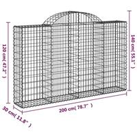 Schanskorf gewelfd 200x30x120/140 cm gegalvaniseerd ijzer - thumbnail