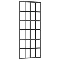 VidaXL Schuifdeur met beslagset 76x205 cm esg glas zwart - thumbnail