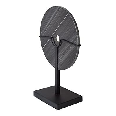 LOFT42 Circle Ornament op voet - Zwart Marmer Ø30cm