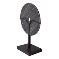 LOFT42 Circle Ornament op voet - Zwart Marmer Ø30cm - thumbnail