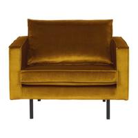 WOOOD Fauteuil 'Rodeo' Velvet, kleur Oker - thumbnail