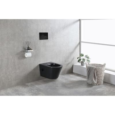 Wiesbaden Vesta Wandcloset Rimless met Bidetkraan - Koud Water - Mat Zwart