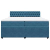 Boxspring met matras fluweel blauw 200x200 cm - thumbnail