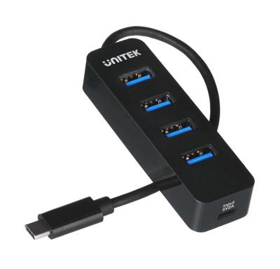 UNITEK HUB USB-C 4XUSB-A 3.1, ACTIEF, 10 WATT,H1117B