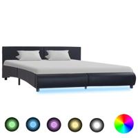 Bedframe met LED kunstleer zwart 180x200 cm - thumbnail