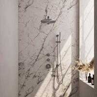 Brauer Brushed Carving Thermostatische Regendoucheset Inbouw - Hoofddouche 30 cm - Rechte Wandarm - Handdouche Staaf - Doucheslang - Geintegreerde Glijstang - Rvs - thumbnail