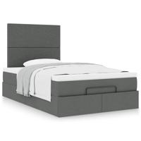 Ottoman bed met matras 120x190 cm stof donkergrijs - thumbnail