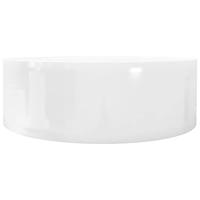 Wasbak met overloop, keramiek, rond, wit - thumbnail