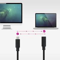 NANOCABLE 10.01.4501-L150 Kabel USB 3.2 GEN2X2, 100 W, 4K/60Hz, USB-C/M-USB-C/H, zwart, 1,5 m - thumbnail