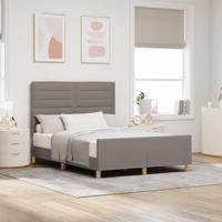 Bedframe met hoofdeinde Taupe 160 x 200 cm Stof - thumbnail