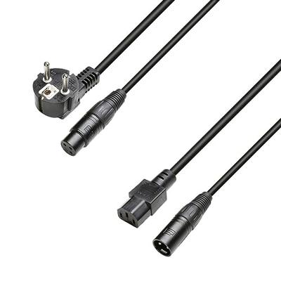Adam Hall 8101 PSAX 0500 schuko & euro stroom & XLR audio combikabel 5m